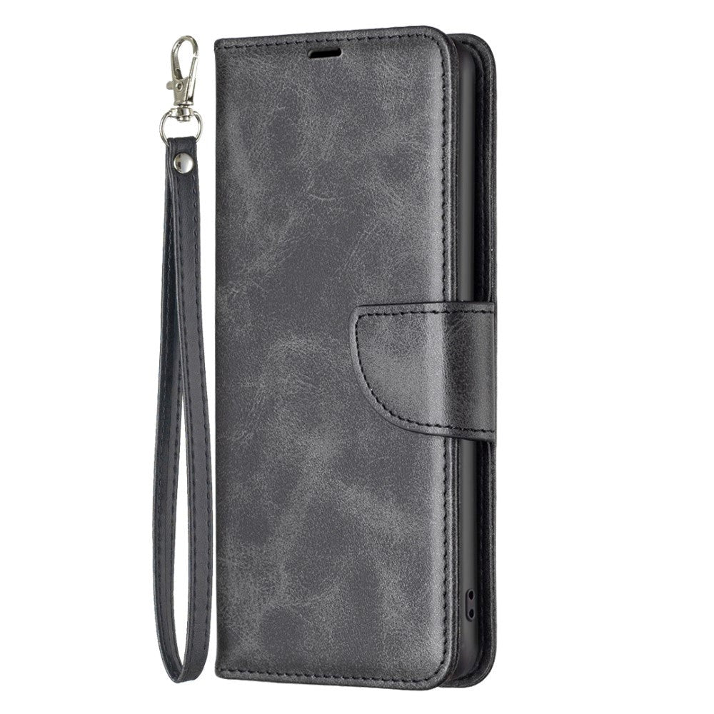 Motorola Moto G73 Læder Cover    Pung   Strop Sort