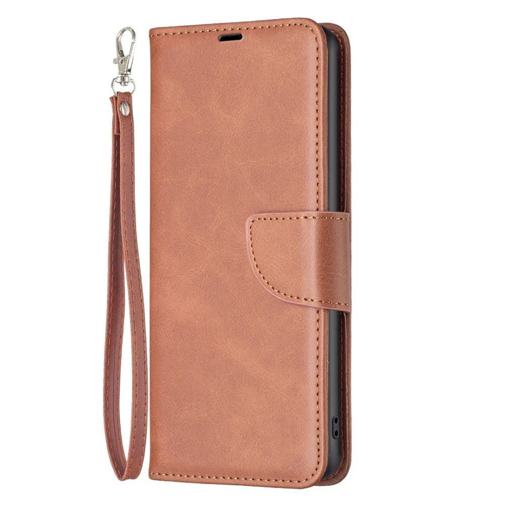 Motorola Moto G73 Læder Cover    Pung   Strop Brun