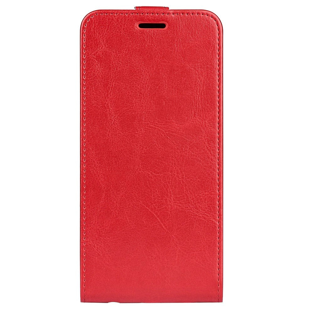 Nokia X30 Vertikalt Flip Læder Cover    Kortholder Rød