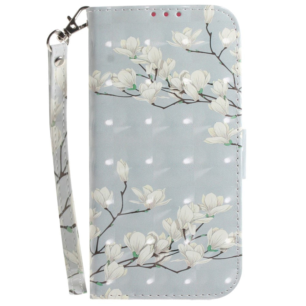 Sony Xperia     Læder Flip Cover    Print Magnolia Blomster