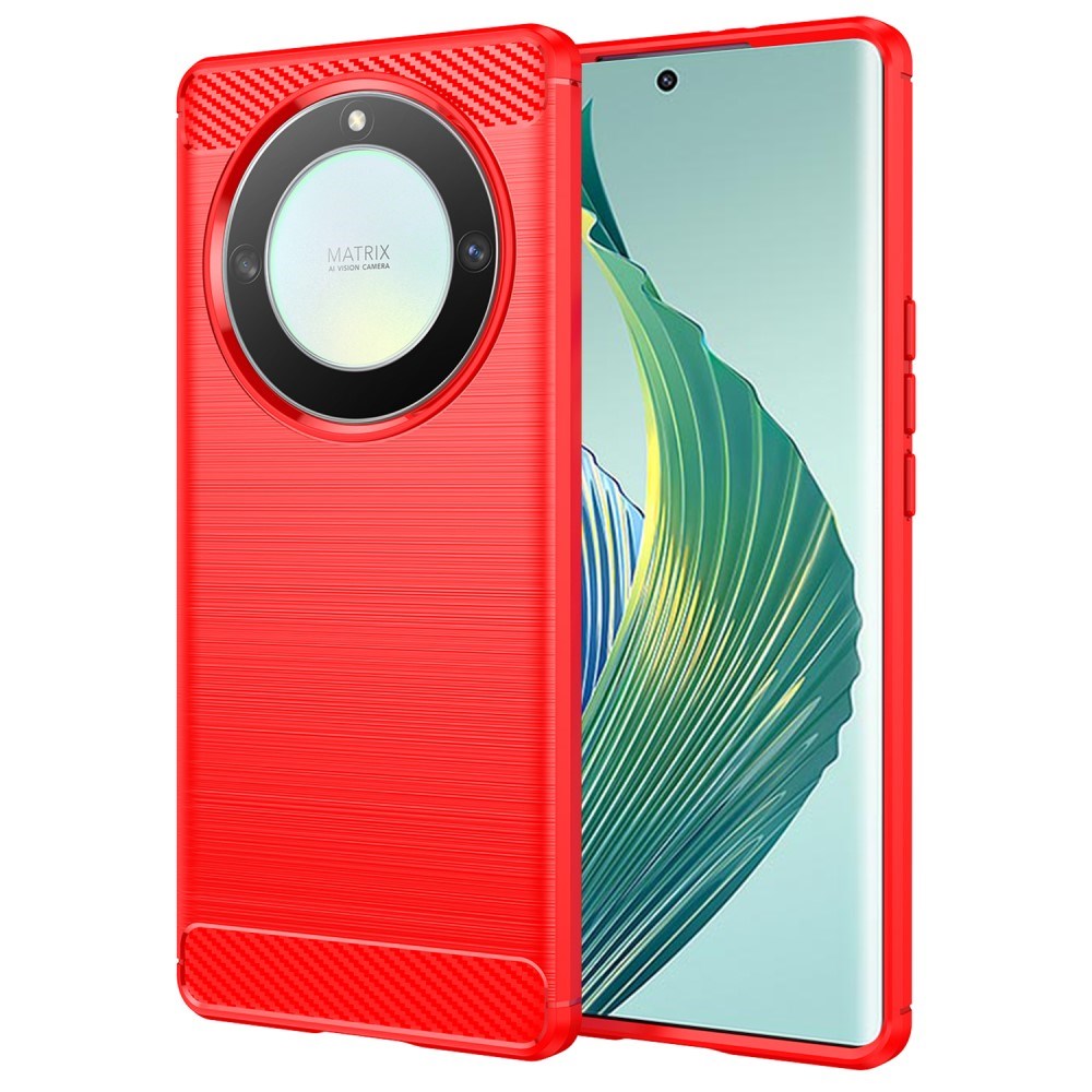 Honor Magic5 Lite Brushed Carbon Bagside Cover Rød