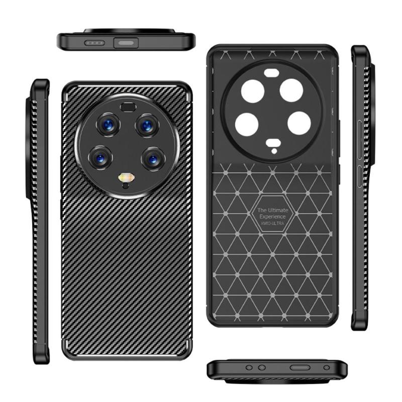 Xiaomi 13 Ultra Gummi Cover Børstet Design Sort