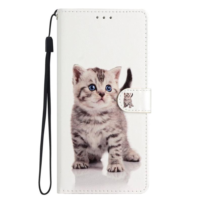 Google Pixel   Pro Kunst Læder Flip Cover    Pung   Strop Sød Kat
