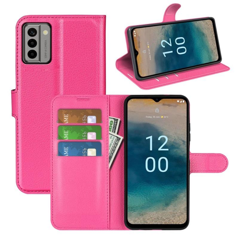 Nokia G22 Læder Cover   Pung Rosa