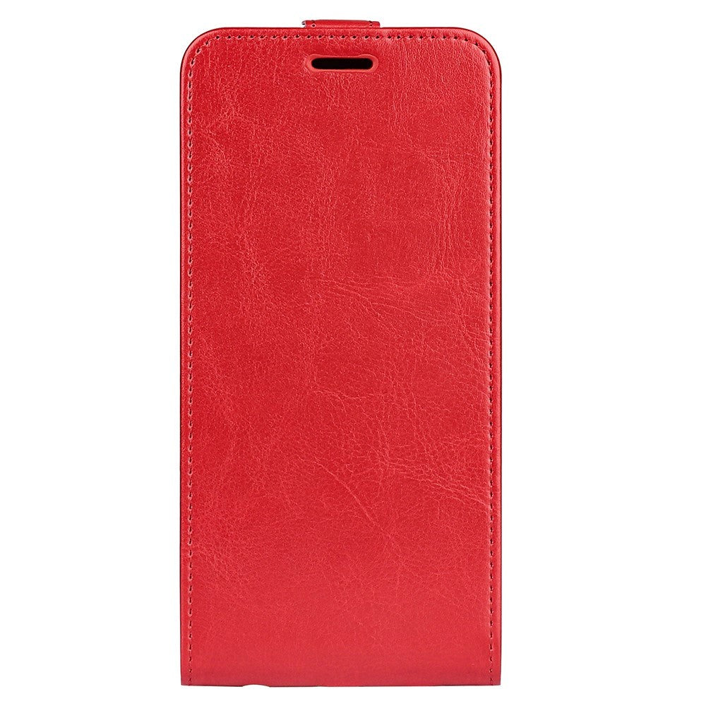 Nokia G22 Vertikalt Flip Læder Cover    Kortholder Rød