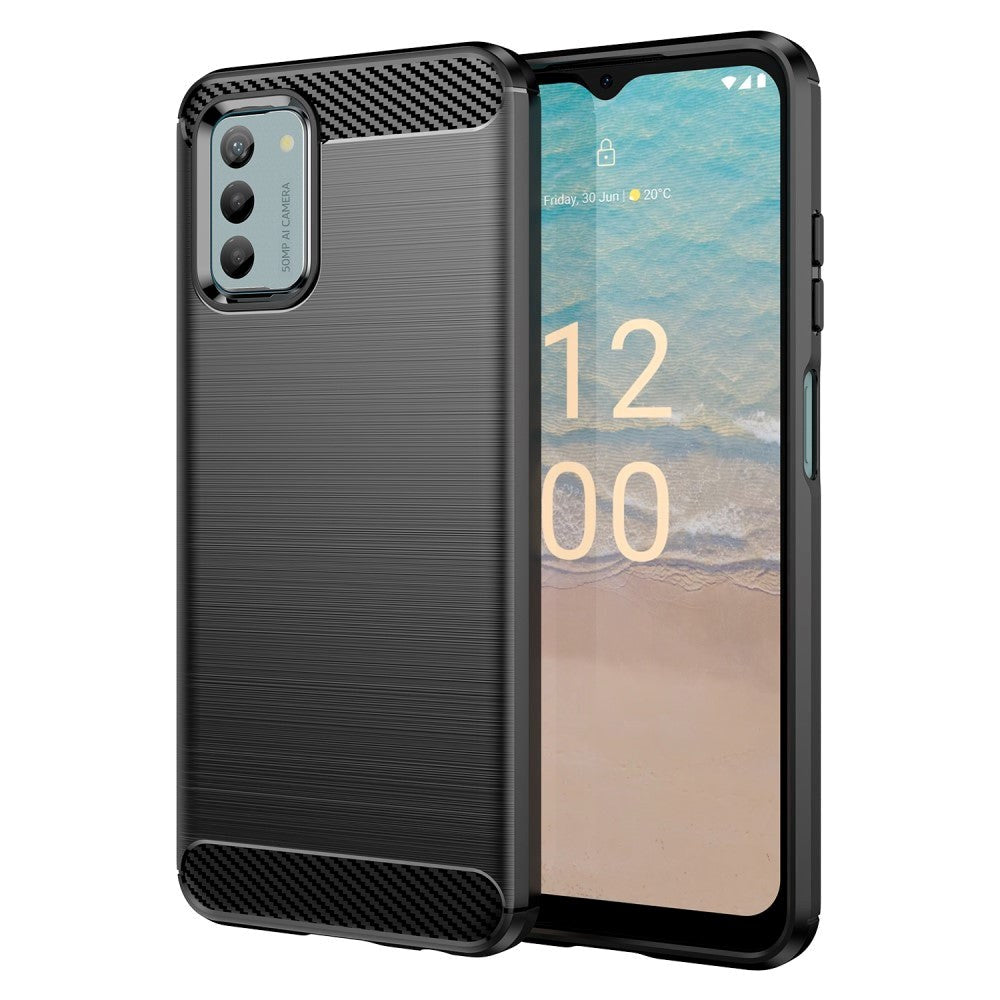 Nokia G22 Brushed Carbon Bagside Cover Sort