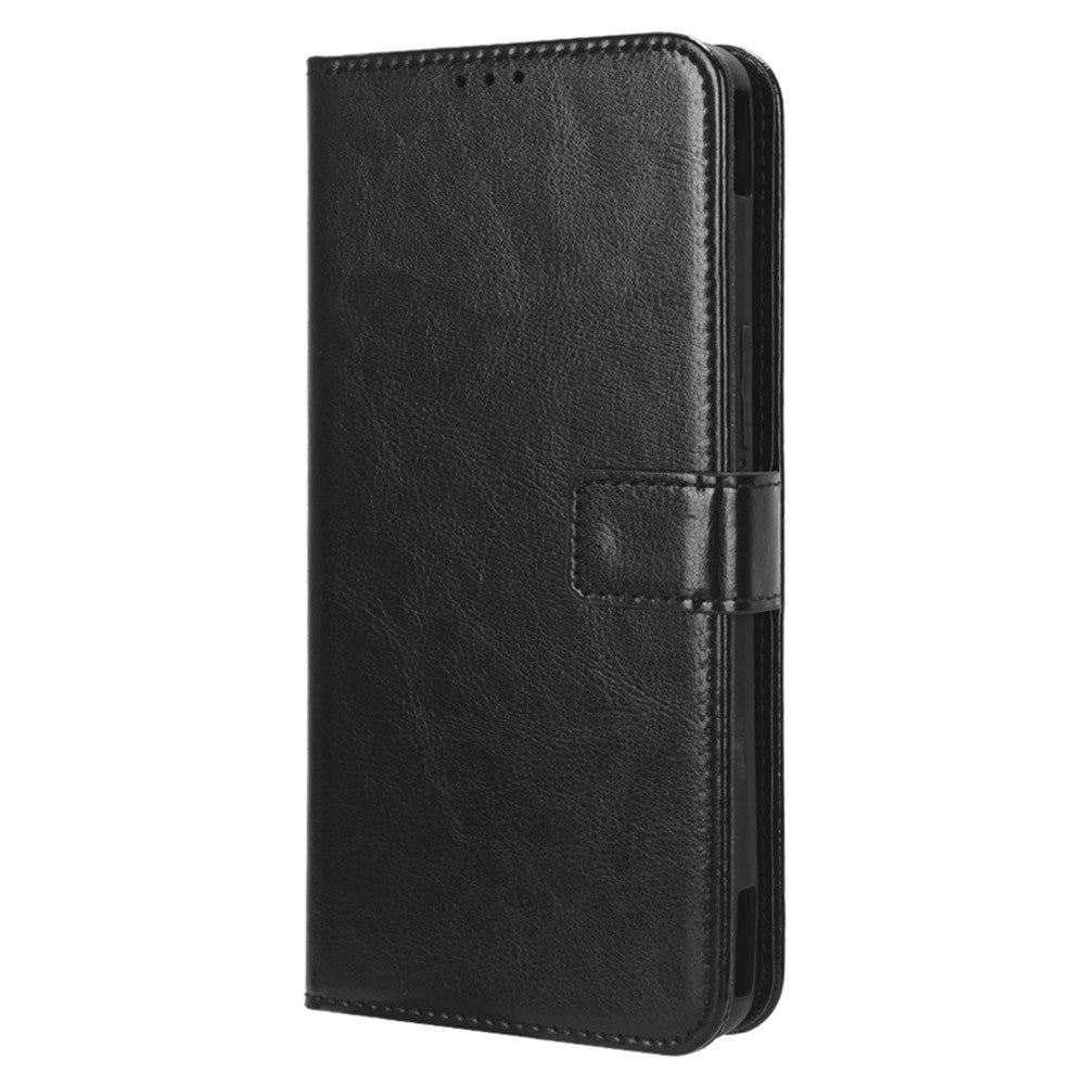 Asus Rog Phone   Læder Flip Cover    Pung   Strop Sort
