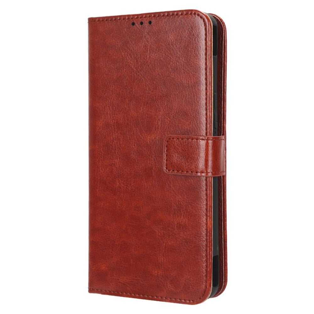 Asus Rog Phone   Læder Flip Cover    Pung   Strop Brun