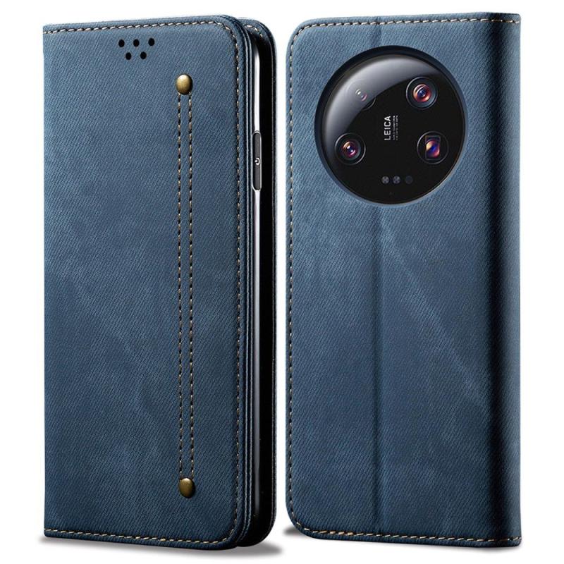 Xiaomi 13 Ultra Flip Jeans Læder Cover Blå