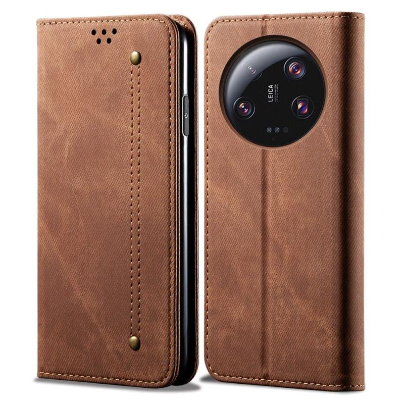 Xiaomi 13 Ultra Flip Jeans Læder Cover Kaffe