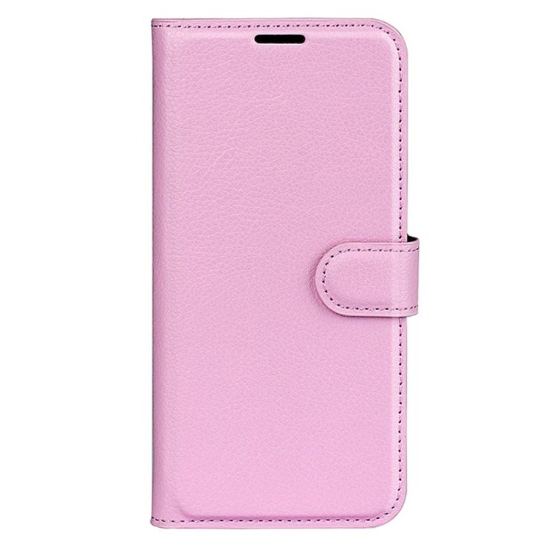 Huawei P60 Pro Litchi Læder Flip Cover    Pung Lyserød
