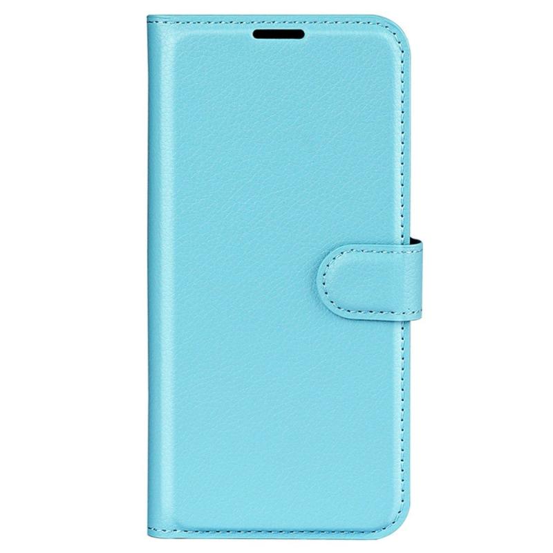 Huawei P60 Pro Litchi Læder Flip Cover    Pung Blå