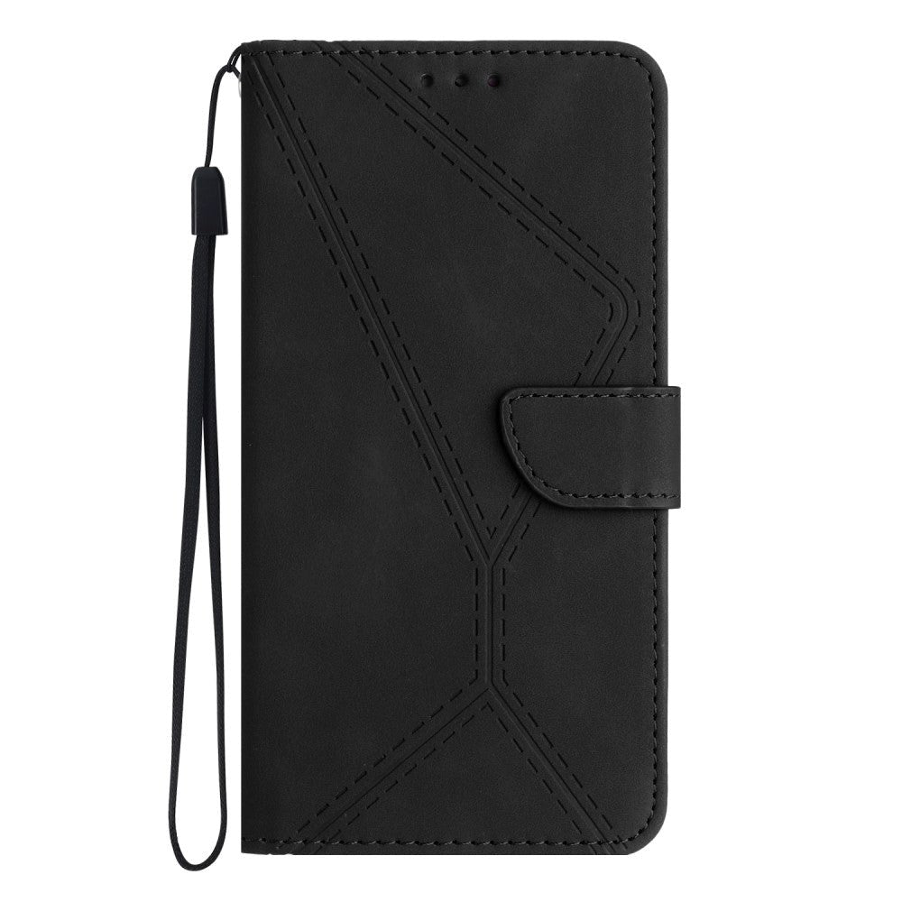 Honor Magic5 Lite Læder Flip Cover    Pung   Strop Sort