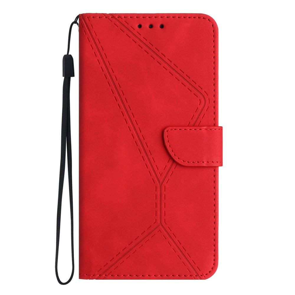 Honor Magic5 Lite Læder Flip Cover    Pung   Strop Rød