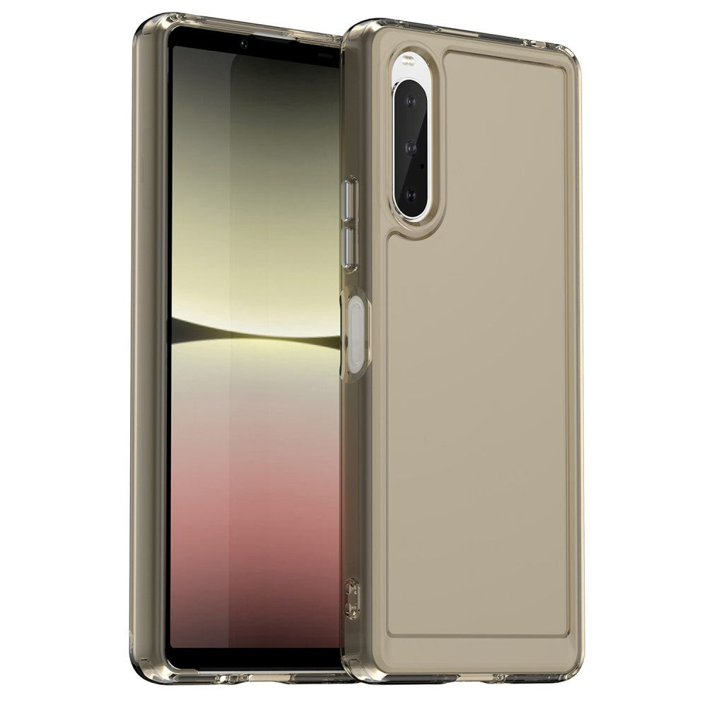 Sony Xperia 10   Transparent Fleksibelt Plastik Bagside Cover Grå