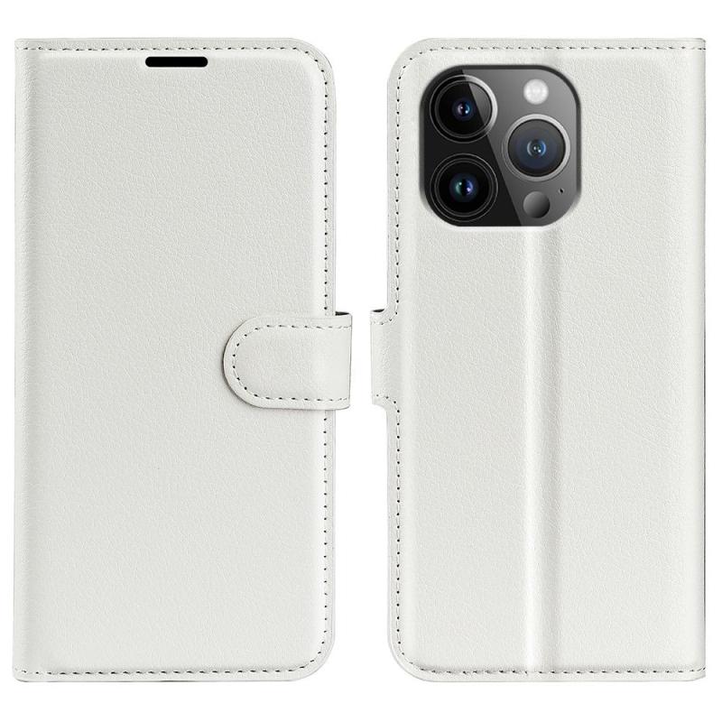 -iphone 15 Pro Max Læder Cover   Pung Hvid