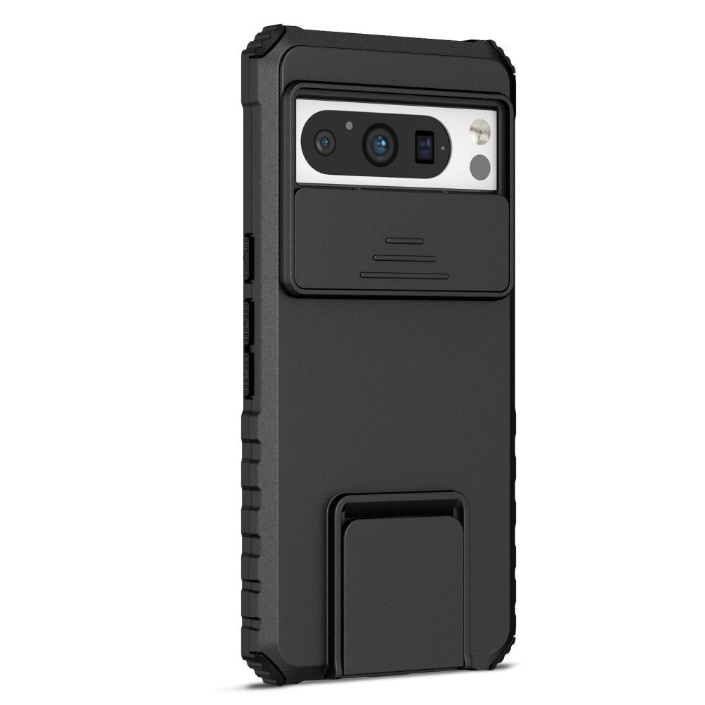 Google Pixel   Pro Håndværker Bagside Cover    Kickstand   Cam Slider Sort