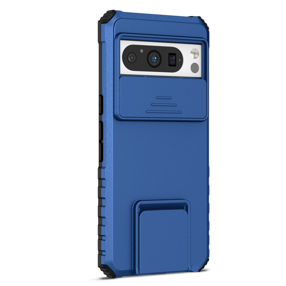 Google Pixel   Pro Håndværker Bagside Cover    Kickstand   Cam Slider Blå