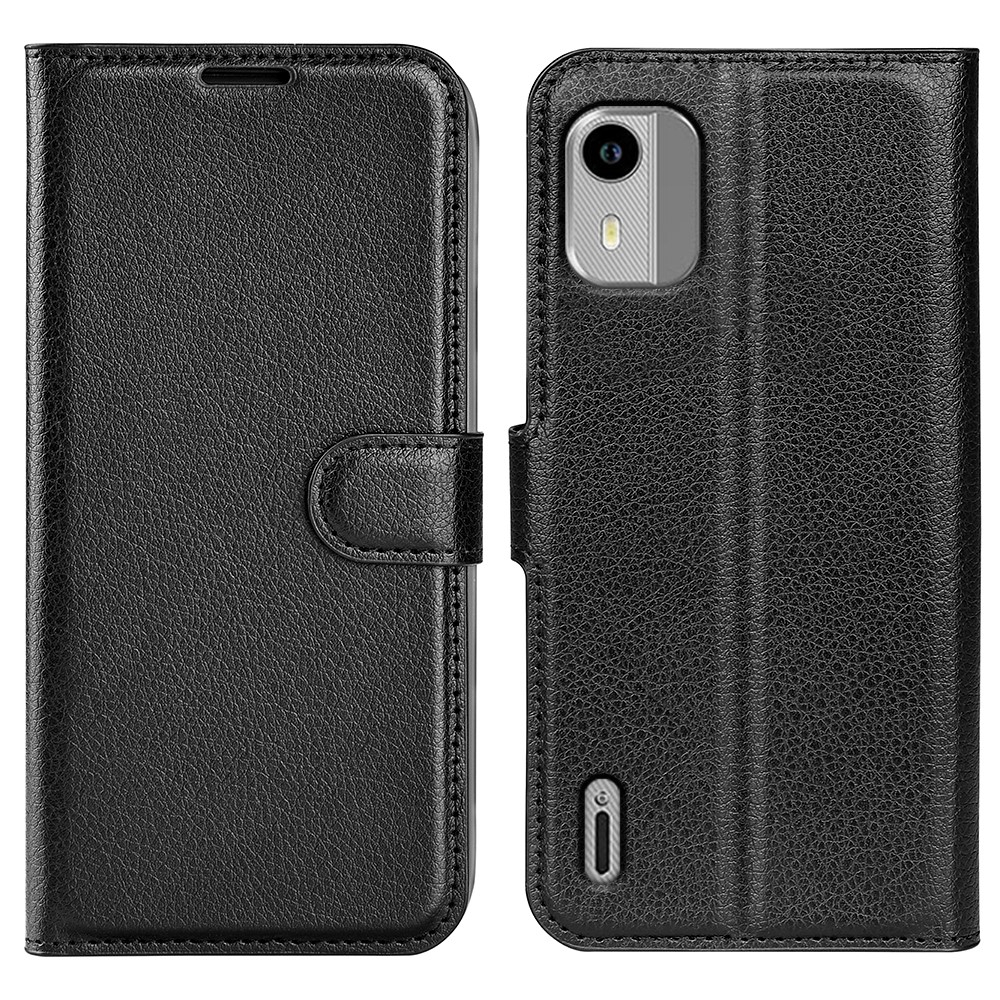 Nokia C12   C12 Pro   C12 Plus Læder Cover   Pung Sort