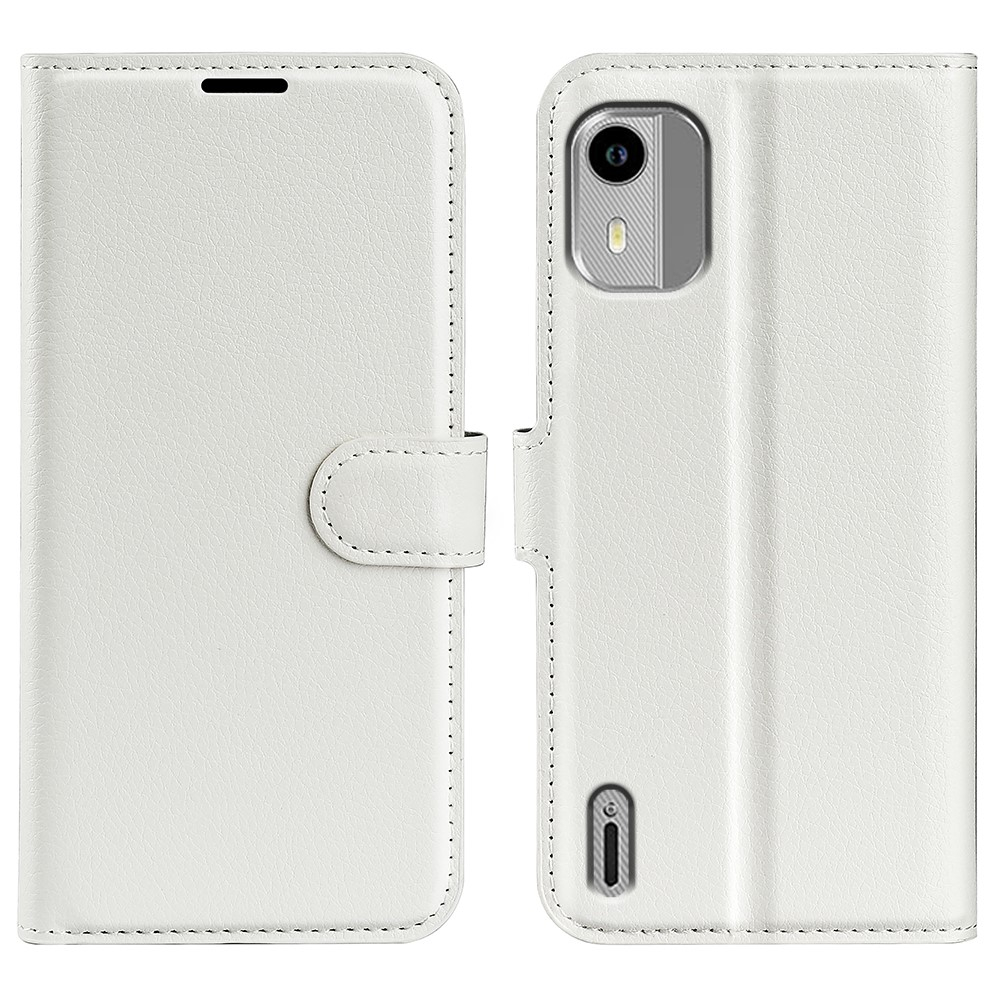 Nokia C12   C12 Pro   C12 Plus Læder Cover   Pung Hvid