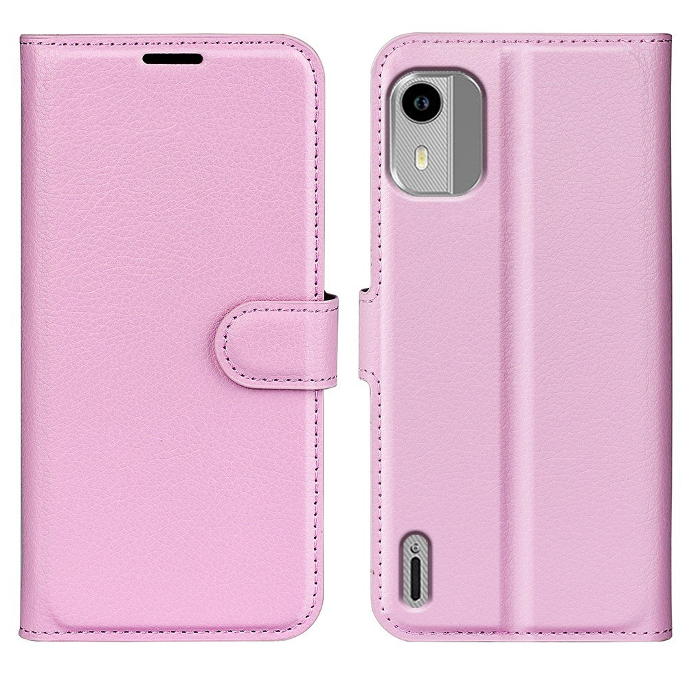 Nokia C12   C12 Pro   C12 Plus Læder Cover   Pung Pink