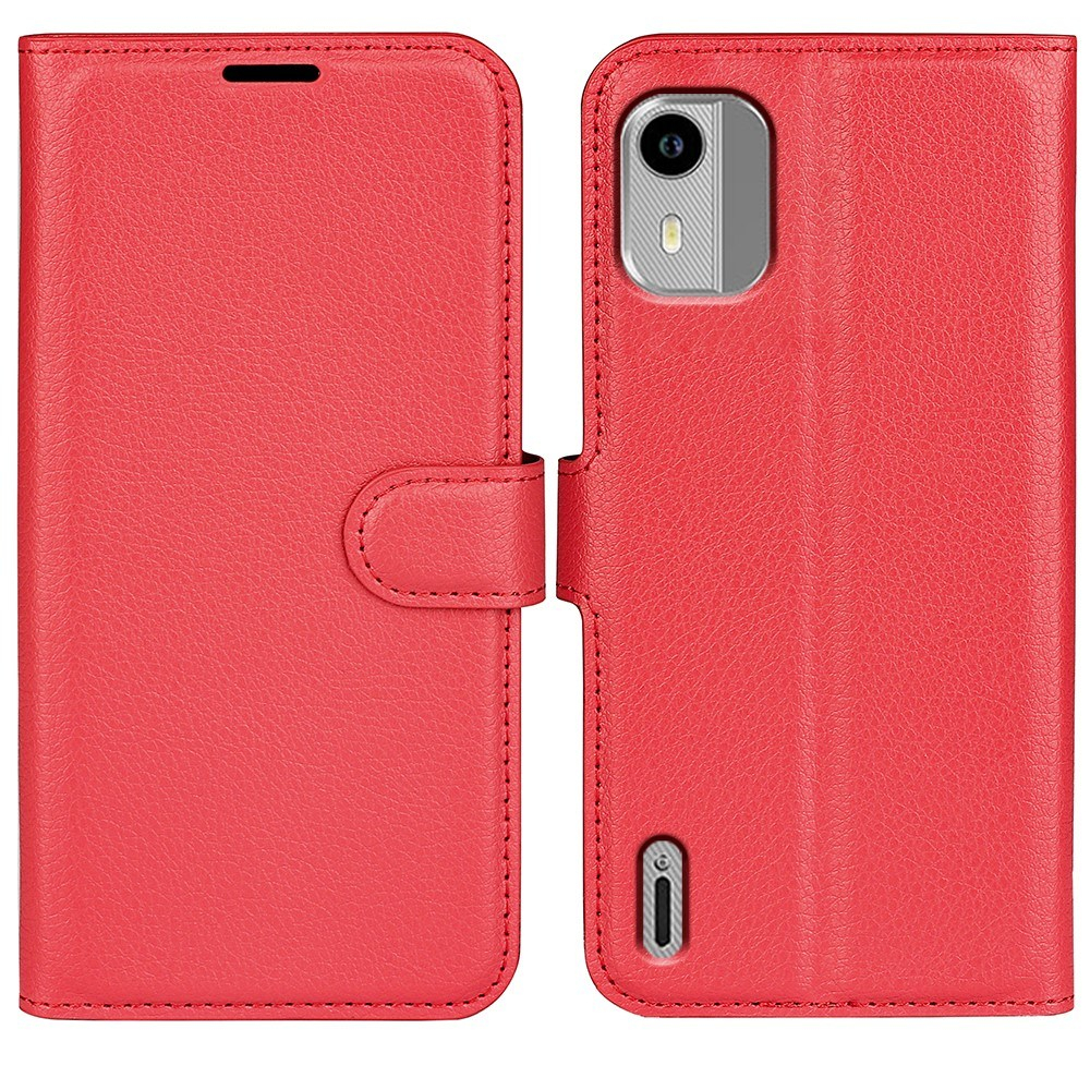 Nokia C12   C12 Pro   C12 Plus Læder Cover   Pung Rød