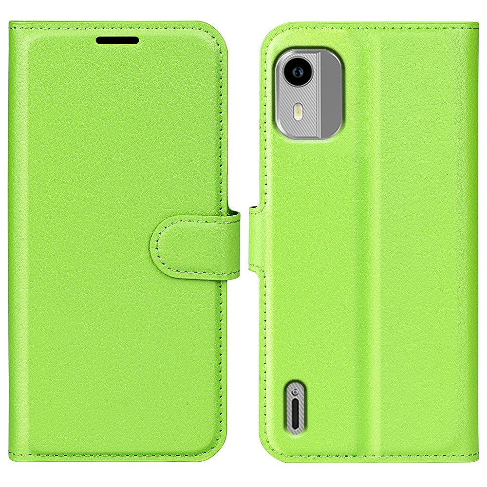 Nokia C12   C12 Pro   C12 Plus Læder Cover   Pung Grøn