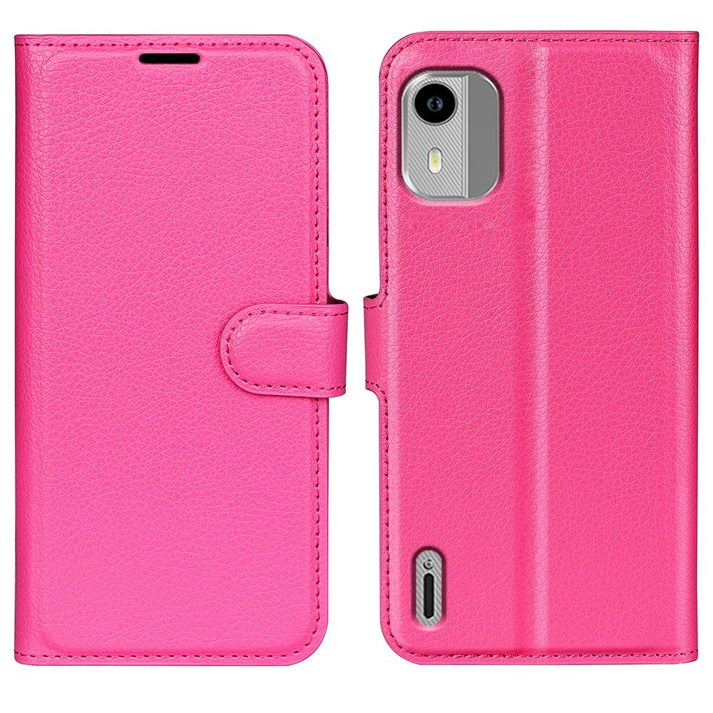 Nokia C12   C12 Pro   C12 Plus Læder Cover   Pung Rosa