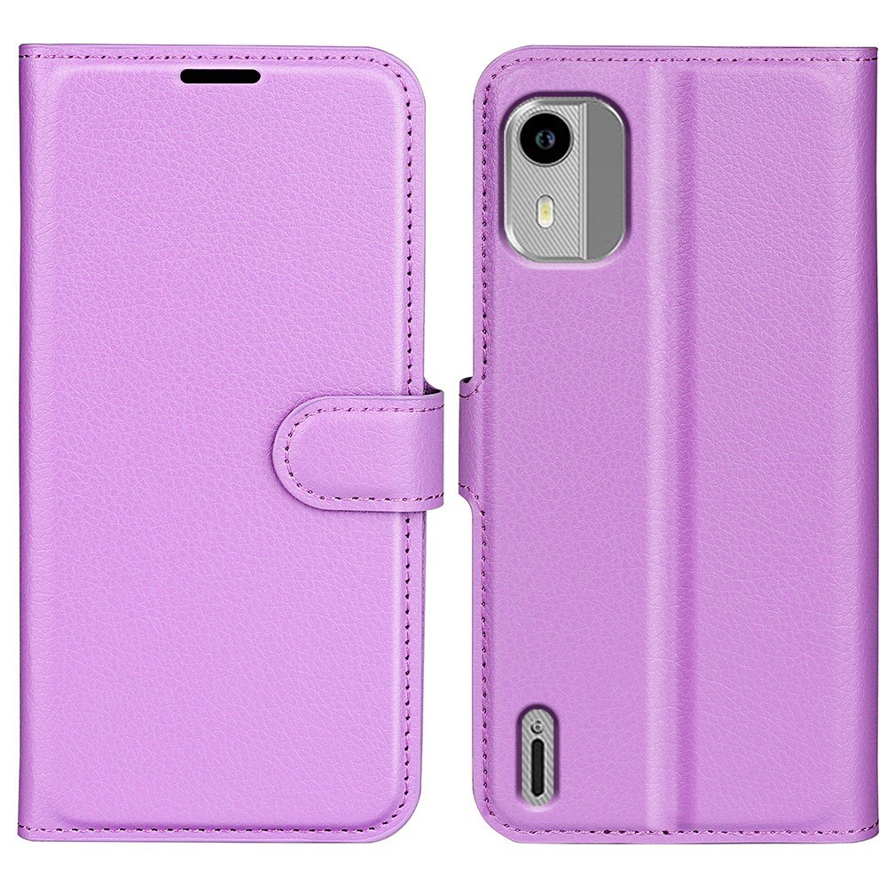 Nokia C12   C12 Pro   C12 Plus Læder Cover   Pung Lilla