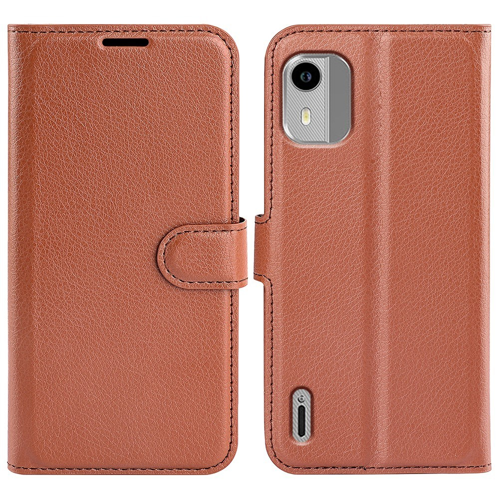 Nokia C12   C12 Pro   C12 Plus Læder Cover   Pung Brun