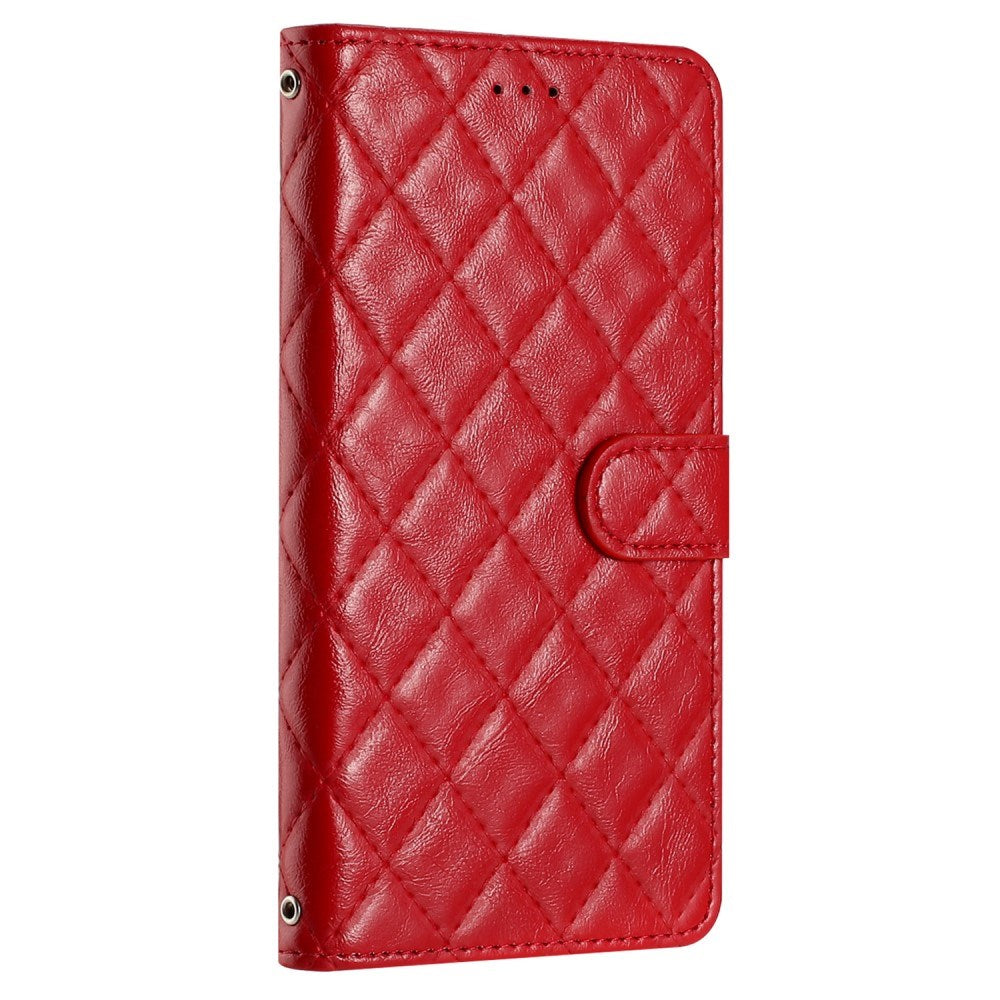 Eiderwood Motorola Moto G84 Læder Flip Cover    Pung   Strop Rhombus Rød
