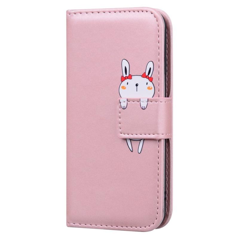 Xiaomi 13 Flip Cover    Strop   Ståfunktion   Kortholder Pink  Kanin