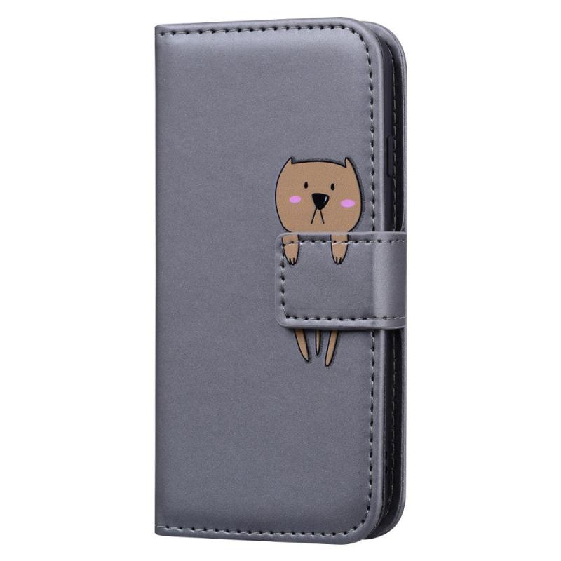 Xiaomi 13 Flip Cover    Strop   Ståfunktion   Kortholder Grå  Hund