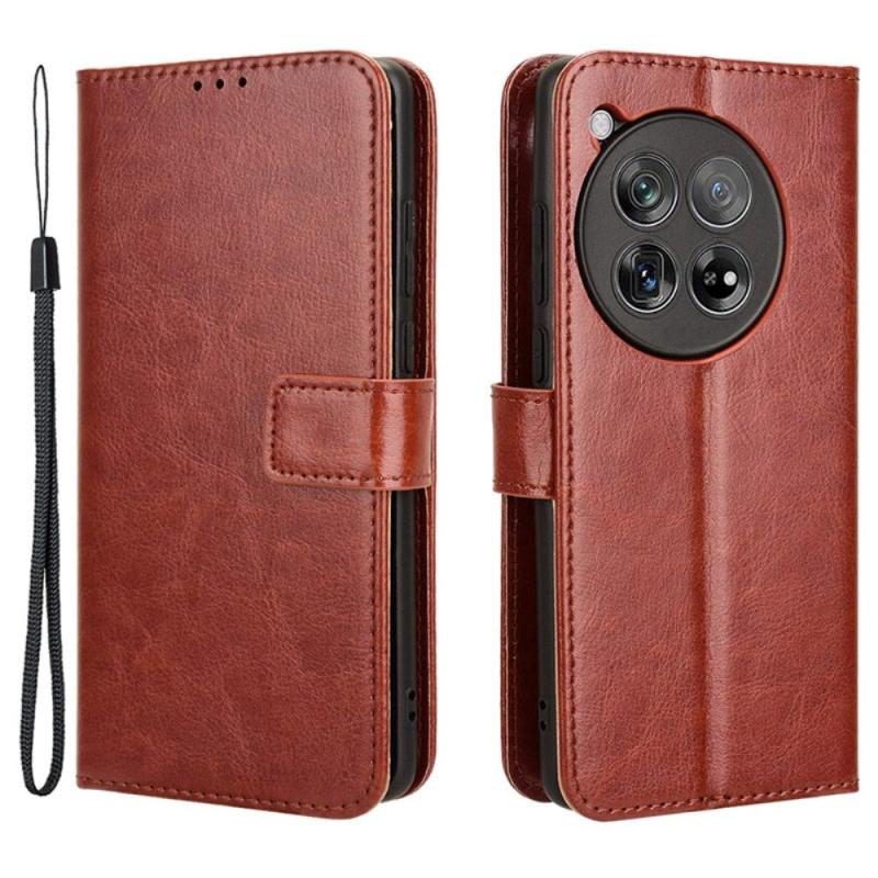 Eiderwood Oneplus 12r Blankt Læder Flip Cover    Pung   Strop Brun