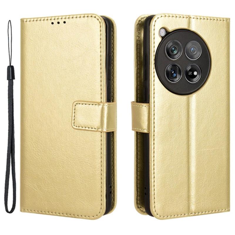 Eiderwood Oneplus 12r Blankt Læder Flip Cover    Pung   Strop Guld