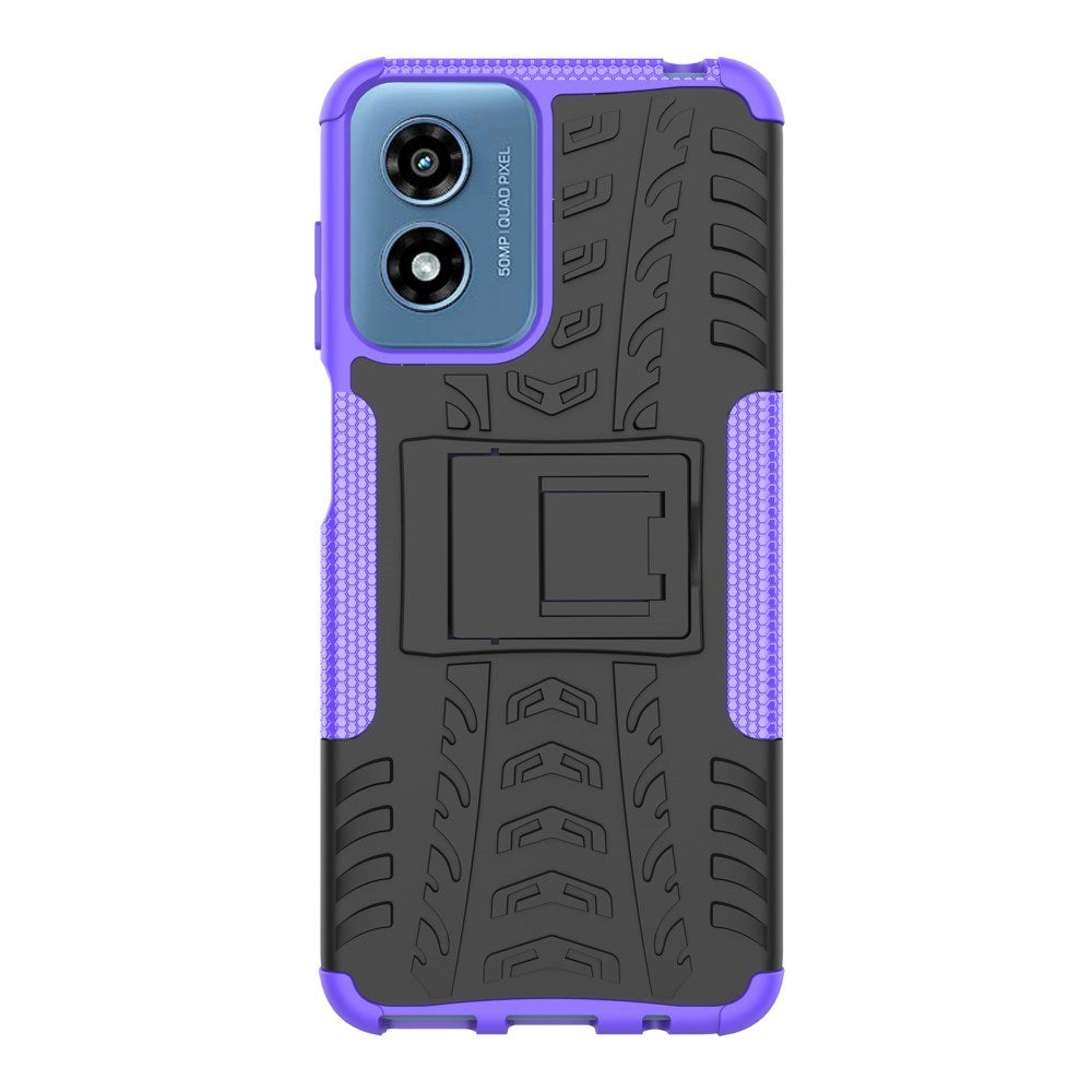 Eiderwood Motorola Moto   Play  2024  Hybrid Håndværker Bagside Cover    Kickstand Sort   Lilla