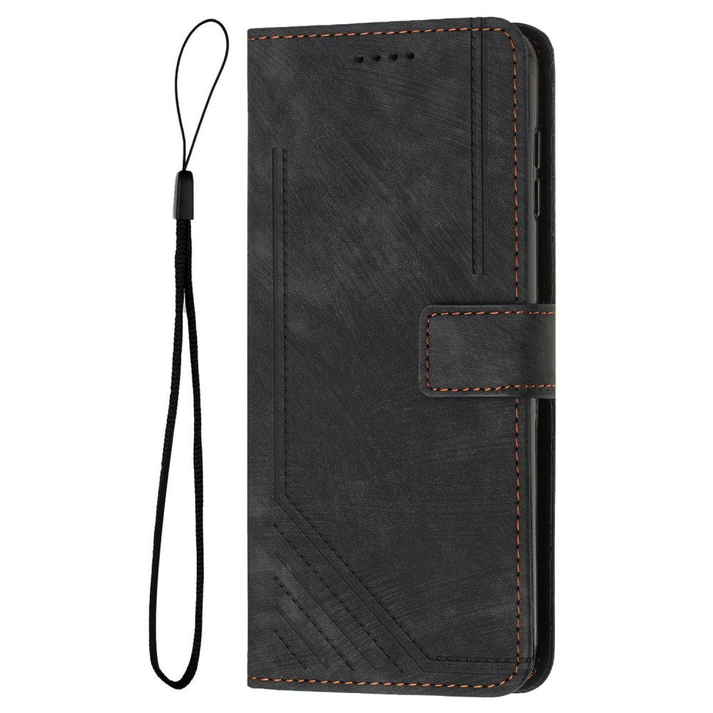 Eiderwood Motorola Moto   Play 5g  2024  Læder Flip Cover    Pung   Strop Sort