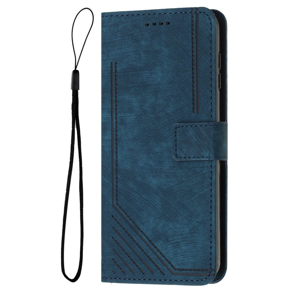 Eiderwood Motorola Moto   Play 5g  2024  Læder Flip Cover    Pung   Strop Blå