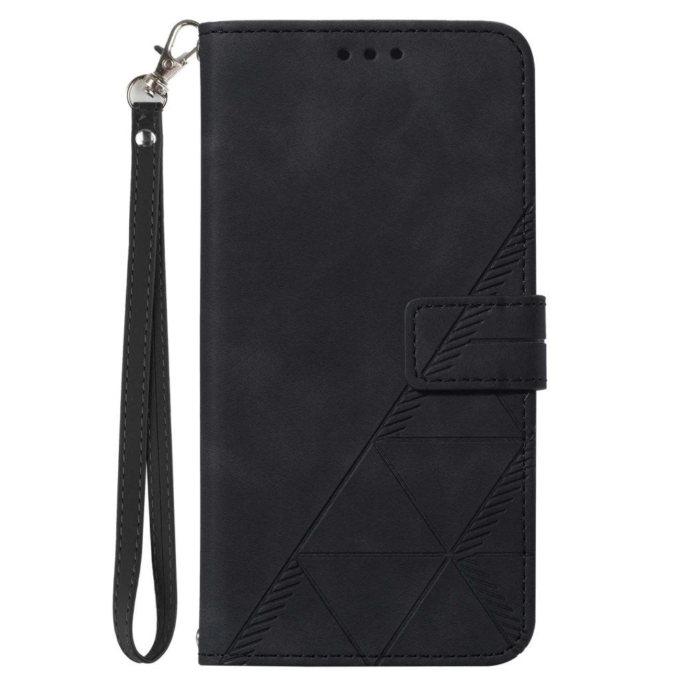 Eiderwood Motorola Moto   Play 5g  2024  Blødt Læder Flip Cover    Pung Geometri Mønster Sort