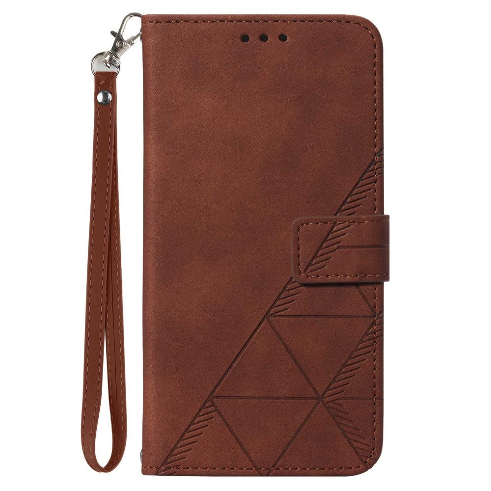 Eiderwood Motorola Moto   Play 5g  2024  Blødt Læder Flip Cover    Pung Geometri Mønster Brun