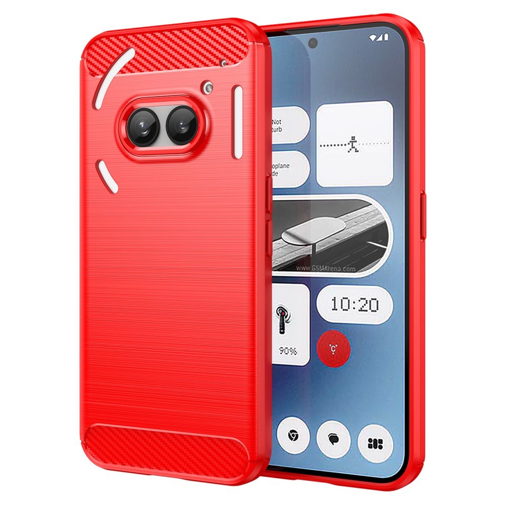 Eiderwood Nothing Phone  2a     2a  Plus Brushed Carbon Bagside Cover Rød