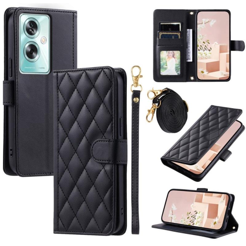 Eiderwood Oneplus Nord N30    5g    Oppo A79  5g    A2  5g  Læder Cover    Strop   Crossbody Taske Funktion Sort