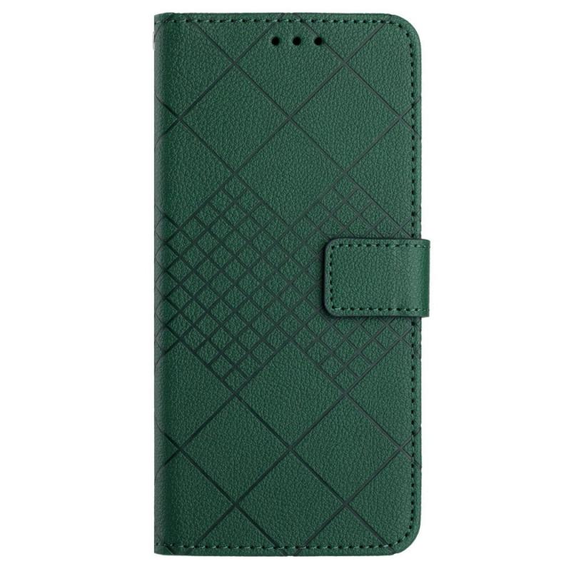 Eiderwood Sony Xperia 10   Læder Flip Cover    Pung   Strop Rombe Indgravering Grøn