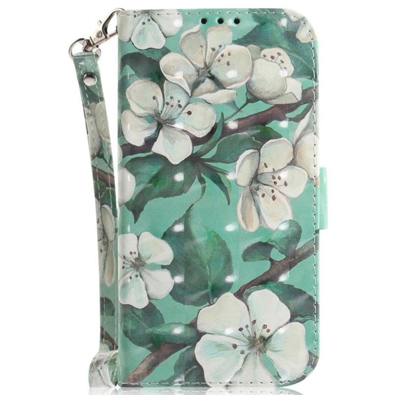 Eiderwood Sony Xperia     Læder Flip Cover    Pung   Strop Hvide Blomster