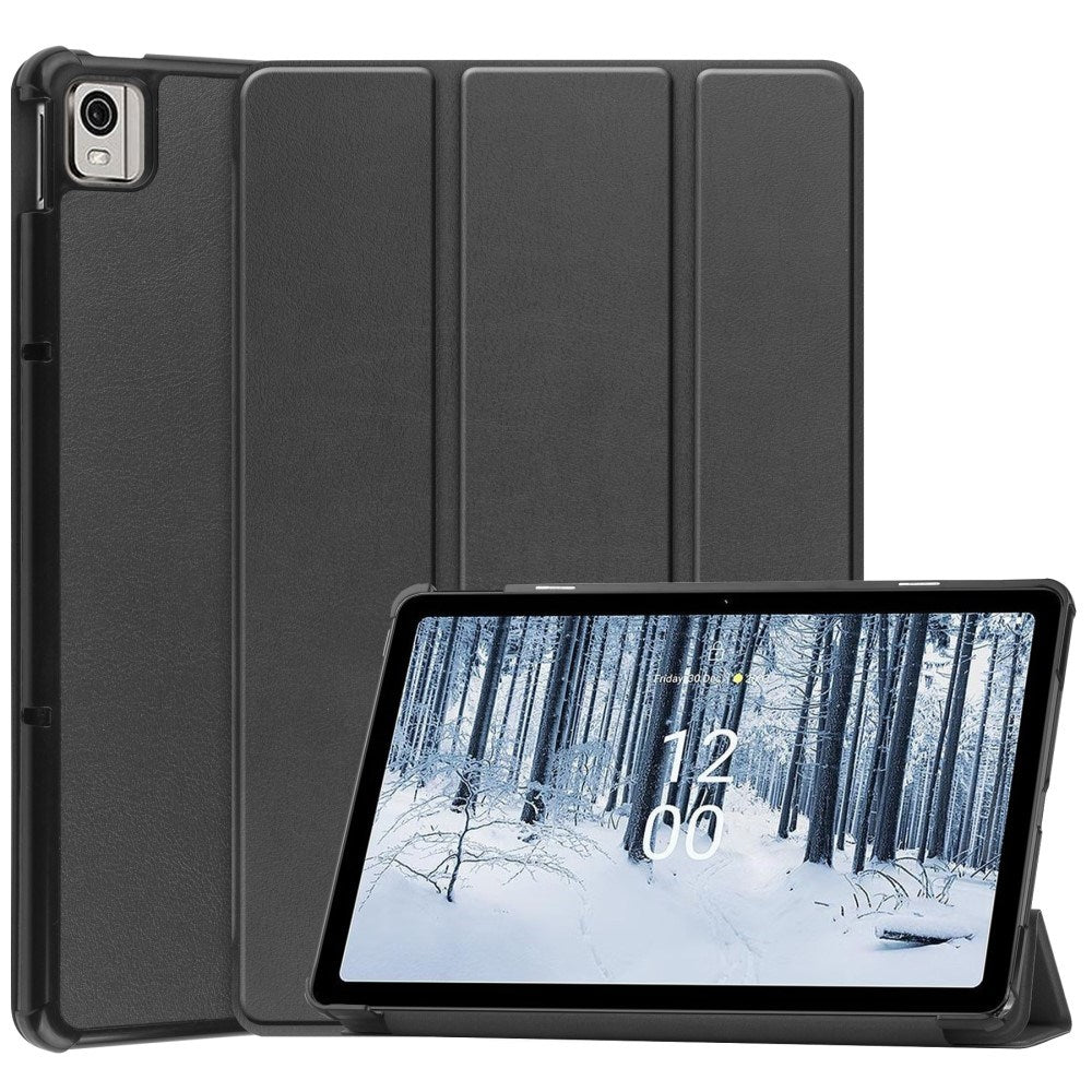 Eiderwood Nokia T21 Tri-fold Læder Flip Cover    Standerfunktion Sort