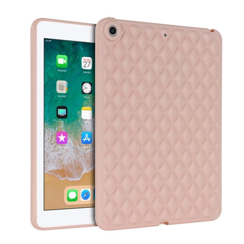 Ipad      2018-2017    Ipad Air   Fleksibelt Plastik Bagside Cover Rhombe Design Lyserød