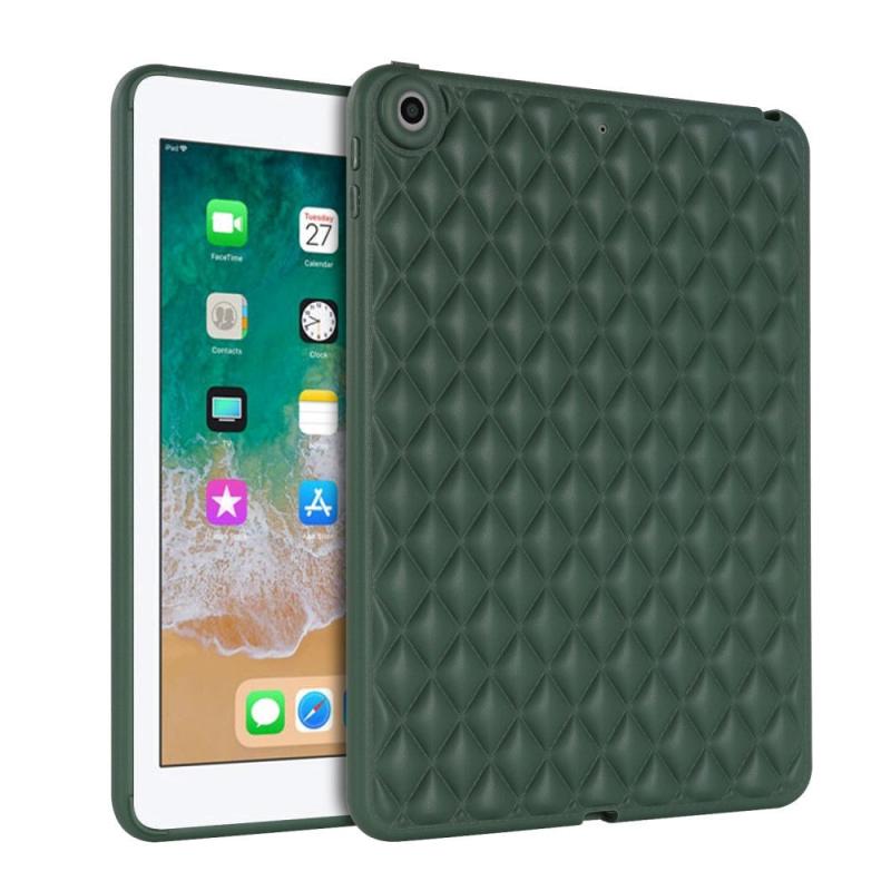 Ipad      2018-2017    Ipad Air   Fleksibelt Plastik Bagside Cover Rhombe Design Grøn