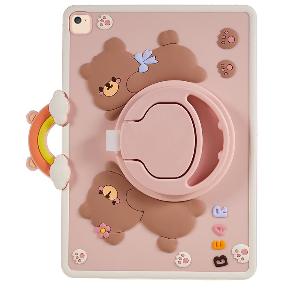 Ipad      2018-2017    Ipad Air   Ipad Air   Fleksibelt Silikone Bagside Cover    Stander   Penholder Bjørne