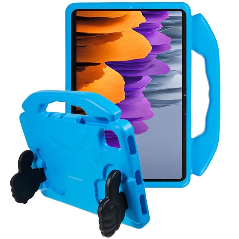 Samsung Galaxy Tab S9   S8   S7   Xiaomi Pad   Børne Cover Thumb Kickstand Bagside Cover Blå