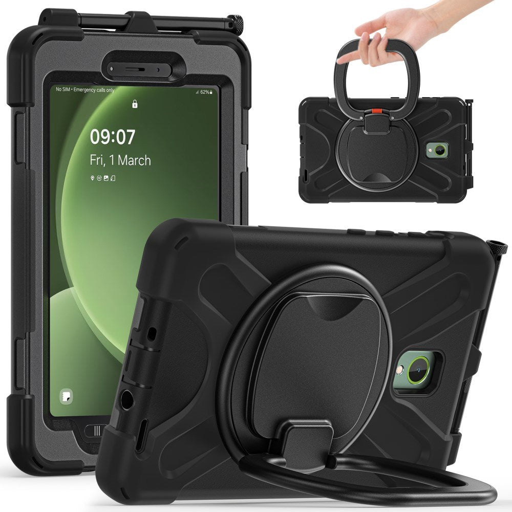 Eiderwood Samsung Galaxy Tab Active5 Håndværker Case Kickstand   Håndholder Sort